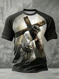 Herren T-Shirt „Jesus trägt Kreuz“ mit kurzen Ärmeln