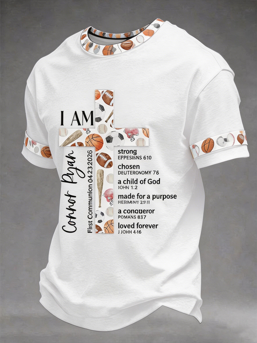 Men's Sporty Confirmation Gift for Boys short sleeves t-shirt