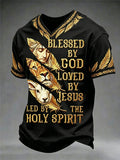 Herren V-Ausschnitt T-Shirt mit christlichem Aufdruck