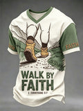 Herren-T-Shirt mit V-Ausschnitt und christlichem Aufdruck