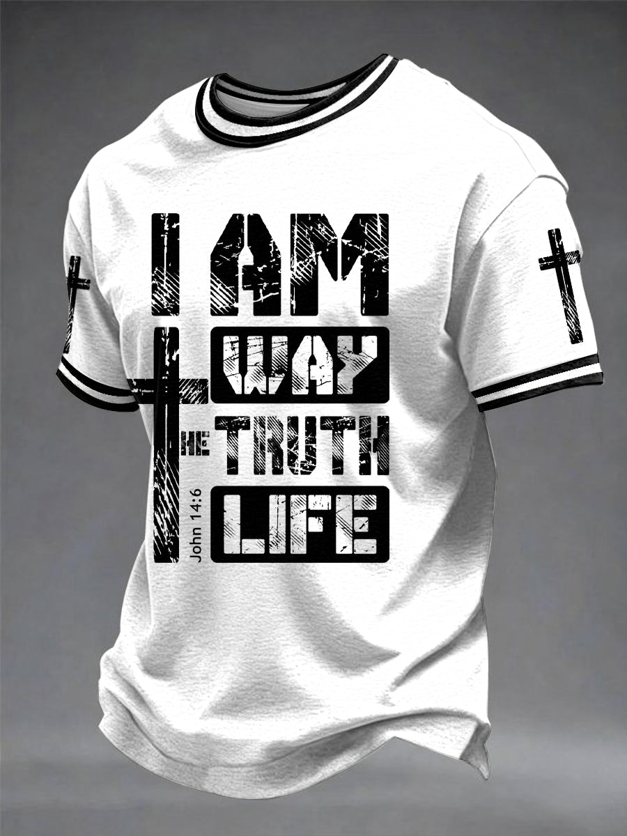 Herren-T-Shirt mit „Faith“-Aufdruck