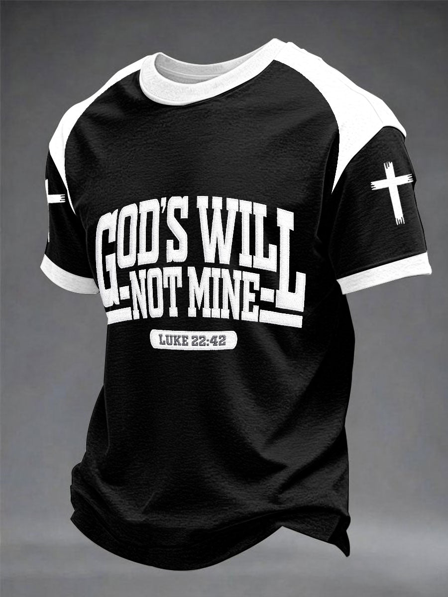 Herren T-Shirt „Gottes Wille, nicht meiner“ mit kurzen Ärmeln