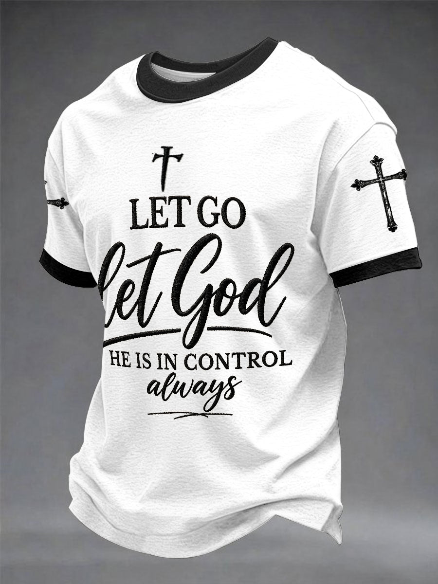 Herren T-Shirt „Let Go, Let God“ mit kurzen Ärmeln