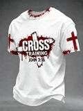 Herren T-Shirt mit christlichem Kreuz und kurzen Ärmeln