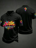 Herren Christliches Jesus Kreuz Kurzarm T-Shirt