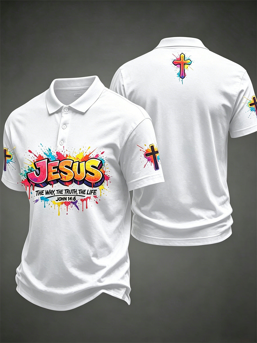 Men's Christian Jesus Cross Short Sleeve T-shirt