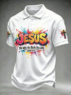 Herren Christliches Jesus Kreuz Kurzarm T-Shirt