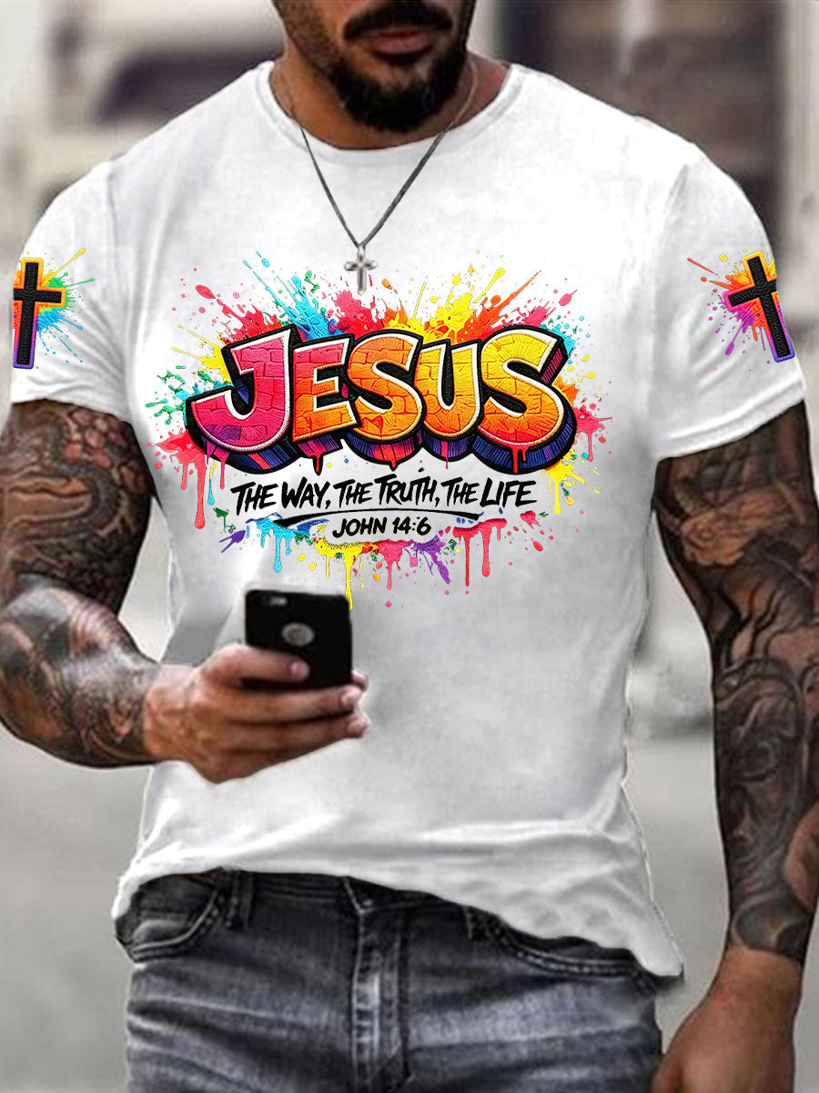 Men's Christian Jesus Cross Short Sleeve T-shirt