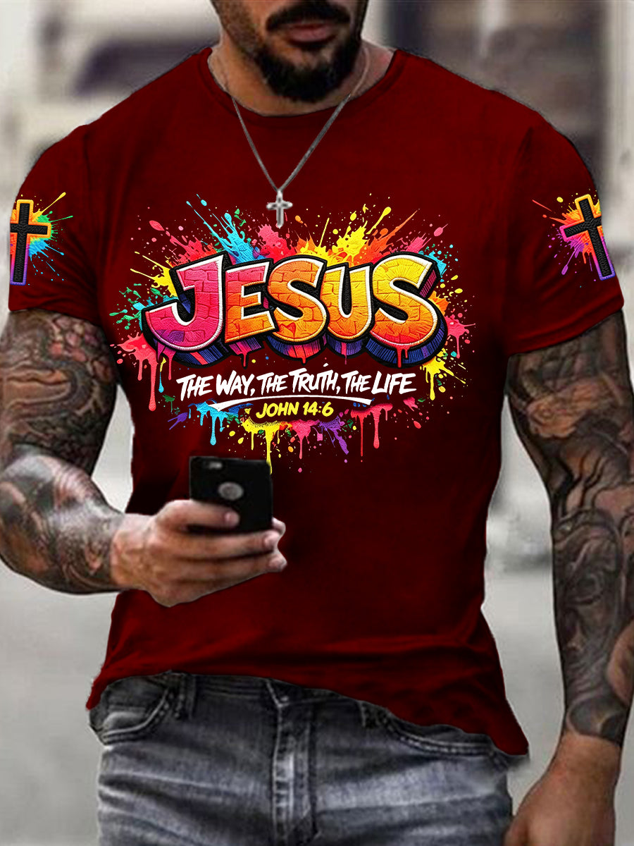 Men's Christian Jesus Cross Short Sleeve T-shirt