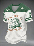 Herren T-Shirt mit V-Ausschnitt „Faith“