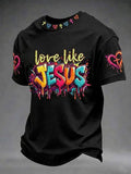 Herren T-Shirt mit christlichem Motiv „Love Like Jesus Cross“, Kurzarm