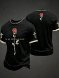 Herren T-Shirt mit christlichem Jesuskreuz, kurzärmlig