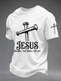 Herren T-Shirt mit christlichem Kreuzdruck