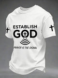 Herren T-Shirt mit Print „Men's Prayer Is The Signal“