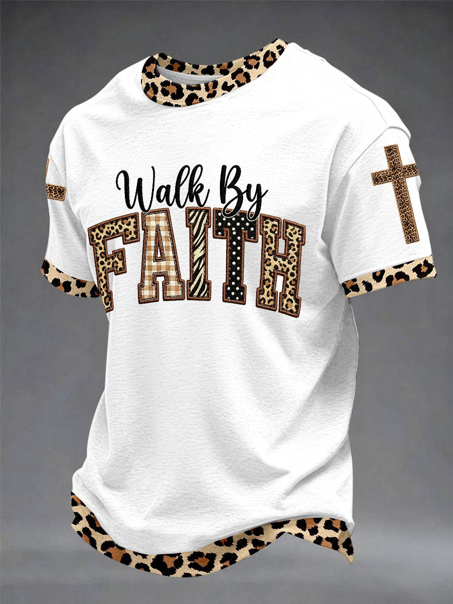 Herren Walk By Faith Unisex Freizeit Kurzarm T-Shirt