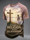 Herren-T-Shirt mit „It's Not A Religion It's A Relationship“-Aufdruck