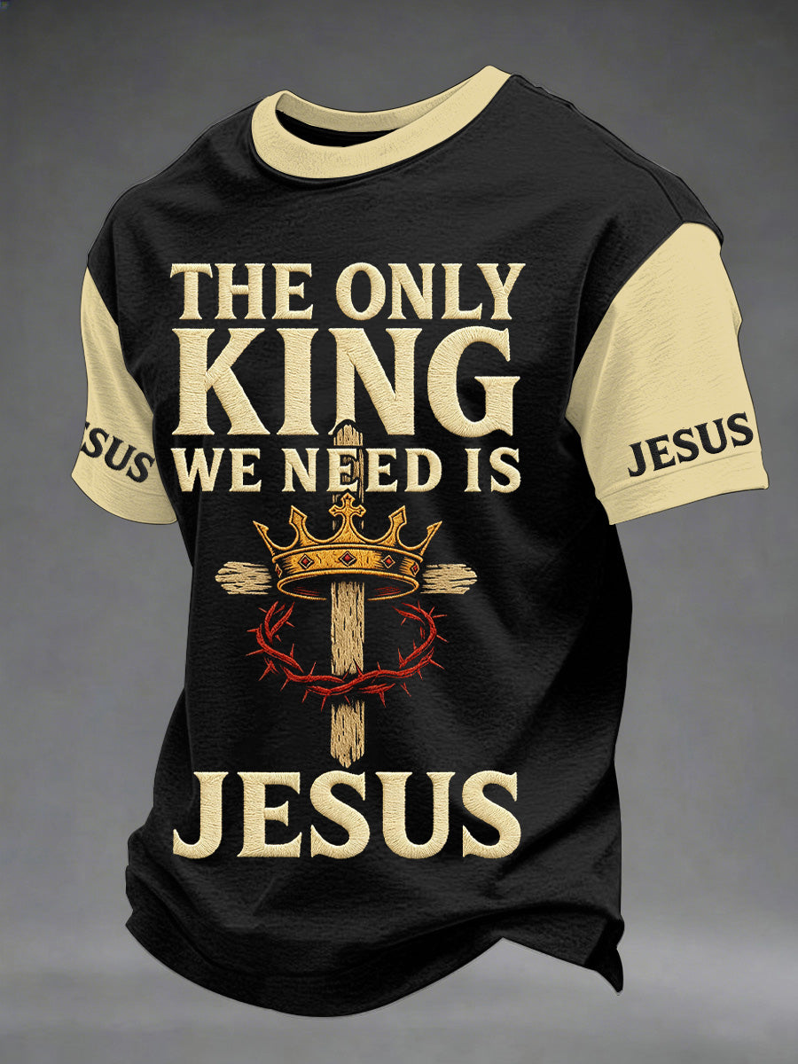 Herren T-Shirt mit christlichem Kreuz-Print