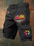 Herren Shorts mit christlichem Jesuskreuz