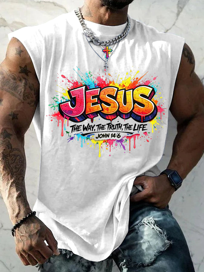 Men's Christian Jesus Cross Sleeveless Vests