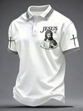 Herren-Polohemd mit Aufdruck „Jesus Der Weg Die Wahrheit Das Leben“
