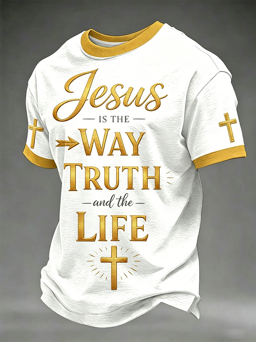 Men's Christian Jesus The Way The Truth The Life Print Tee