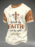 Herren-T-Shirt mit Aufschrift „Walk By Faith Not By Sight“