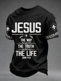 Herren T-Shirt mit Aufdruck „Jesus Der Weg Die Wahrheit Das Leben“