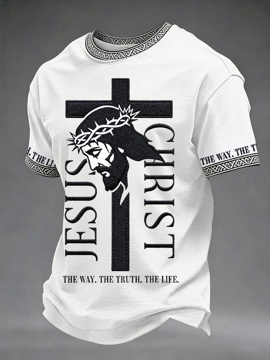Herren T-Shirt mit Jesus-Aufdruck „Der Weg, die Wahrheit und das Leben“
