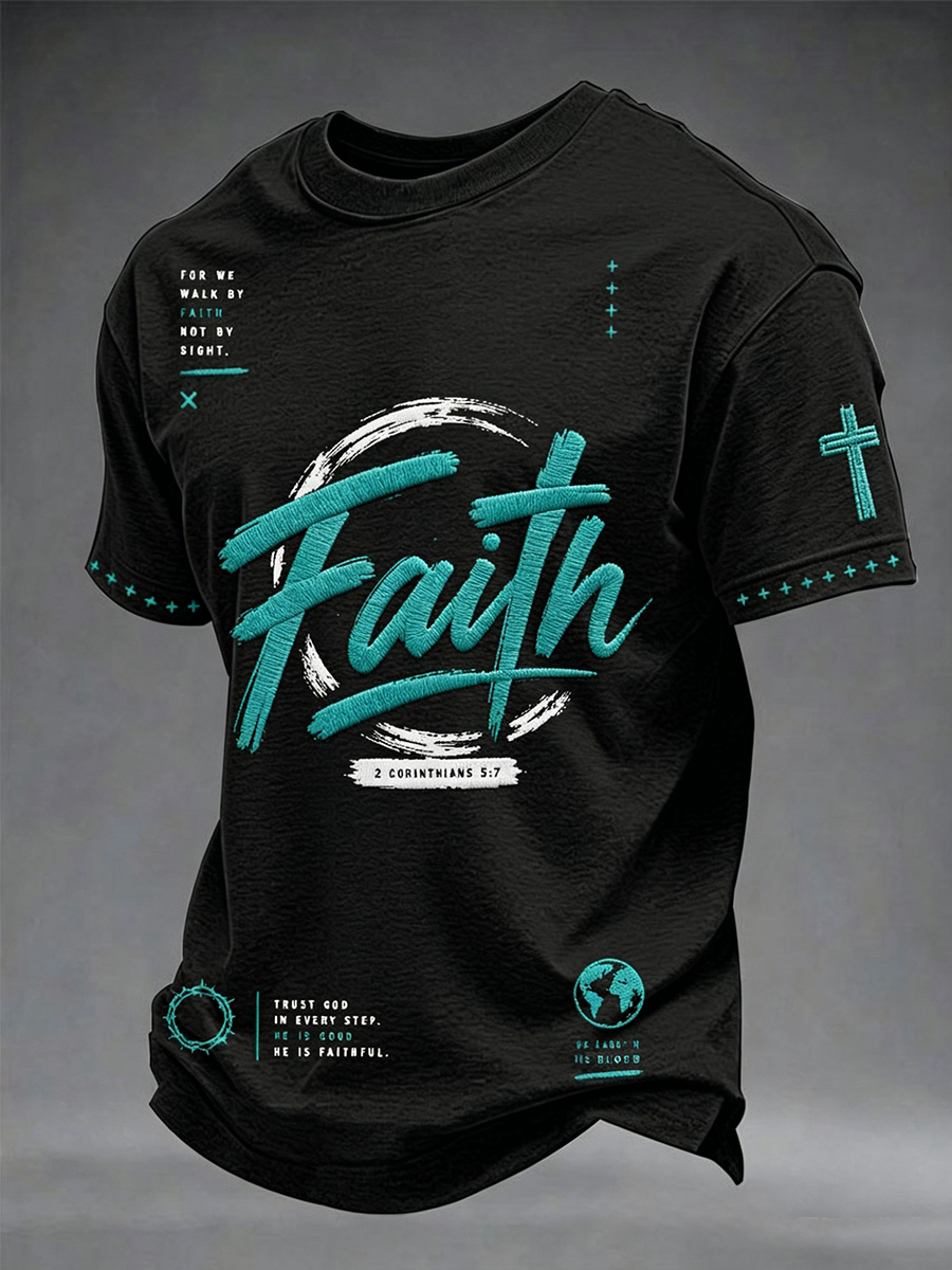 Herren T-Shirt „Faith“ mit kurzen Ärmeln
