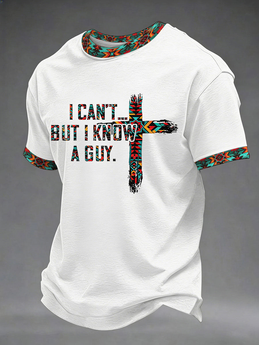 Herren "I Can't But I Know A Guy" bedrucktes Freizeit-T-Shirt