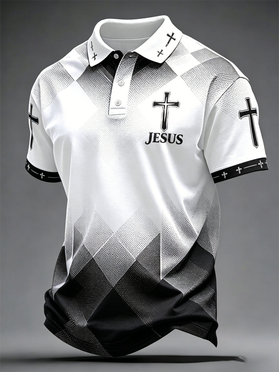 Herren-Oberteil mit JESUS-Aufdruck, lässig