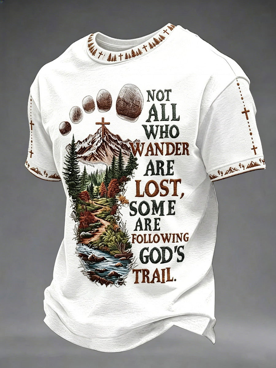Herren-T-Shirt mit christlichem Kreuzdruck