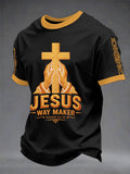 Herren T-Shirt mit christlichem Kreuz und Jesus-Schriftzug „Way Maker“