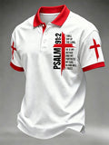Herren Polohemd mit christlichem Kreuz-Print