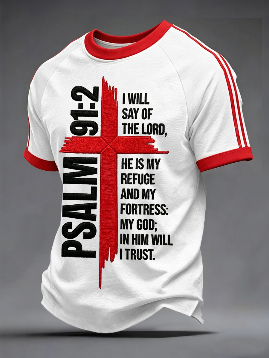 Herren T-Shirt mit christlichem Kreuzdruck