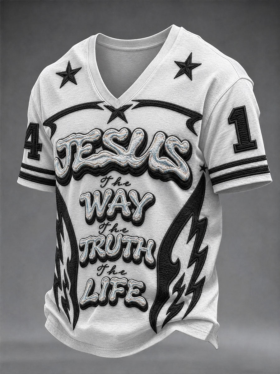 Herren The Way The Truth The Life Christliches Mesh-Trikot