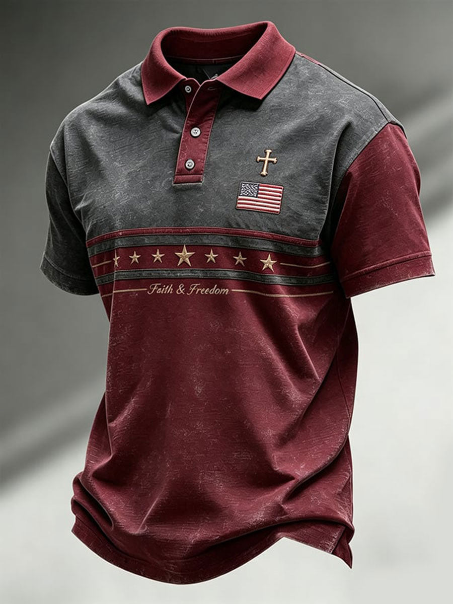 Herren T-Shirt mit Glaubens-Print, leger