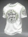 Herren “Rooted In Grace” Glaube Freizeit Unisex T-Shirt