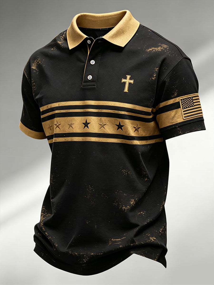 Herren T-Shirt mit Glaubens-Print, leger