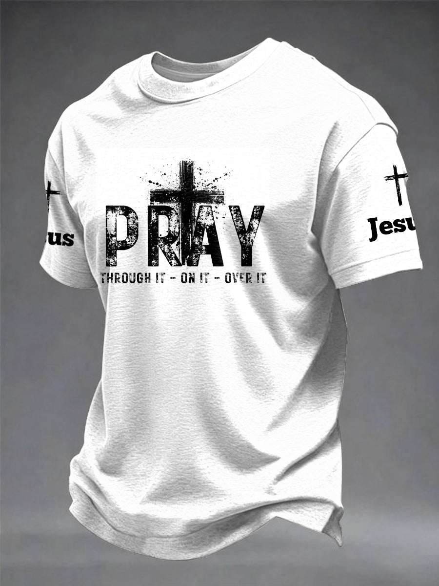 Herren-T-Shirt mit „Faith“-Aufdruck