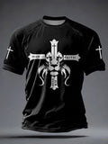 Herren T-Shirt mit "Faith"-Print, kurzärmelig, leger