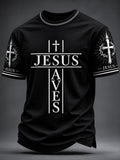 Herren Christian JESUS RETTET Kreuz Kurzarm T-Shirt