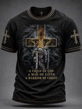 Herren Christian Man of Faith Löwe und Kreuz Kurzarm-T-Shirt