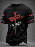 Herren christlich ES IST VOLLBRACHT JESUS Kreuz Kurzarm-T-Shirt