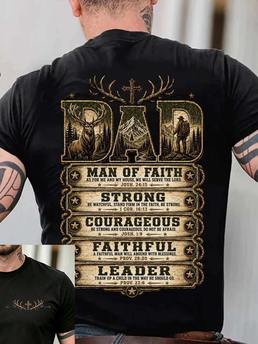 Herren christliches Papa Mann des Glaubens Kreuz Kurzarm T-Shirt