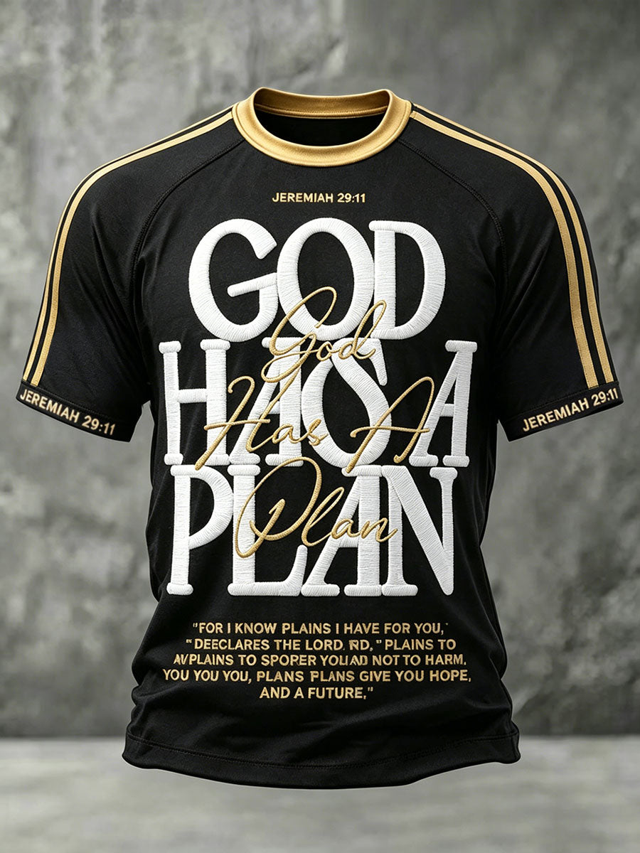 Herren-T-Shirts „Gott hat einen Plan“ Jeremia 29,11