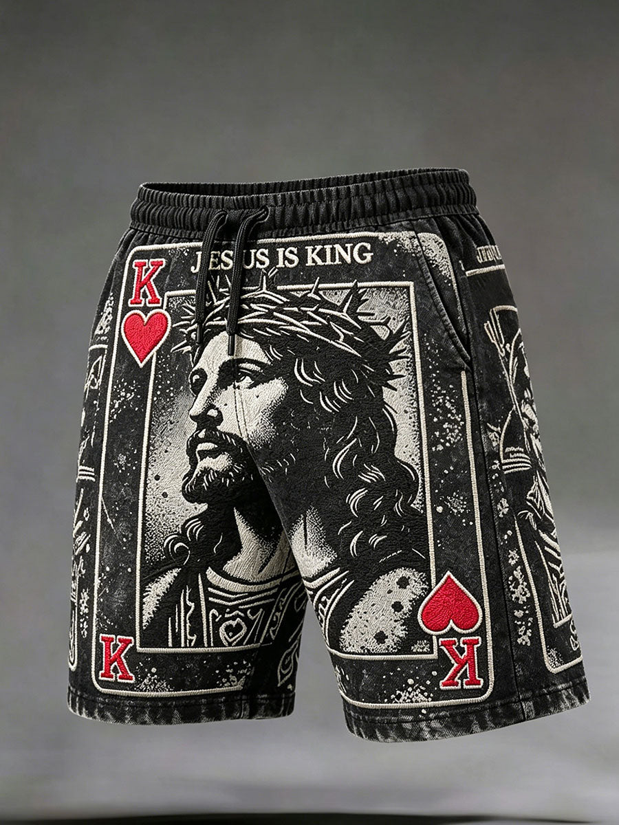 Herren-Shorts „Jesus is King“