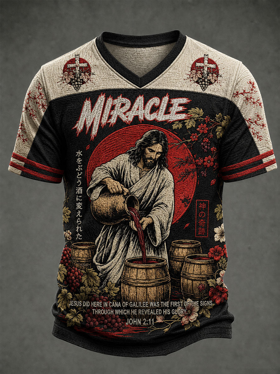 Herren-Jesus-verwandelt-Wasser-in-Wein-Christliches-Mesh-Trikot
