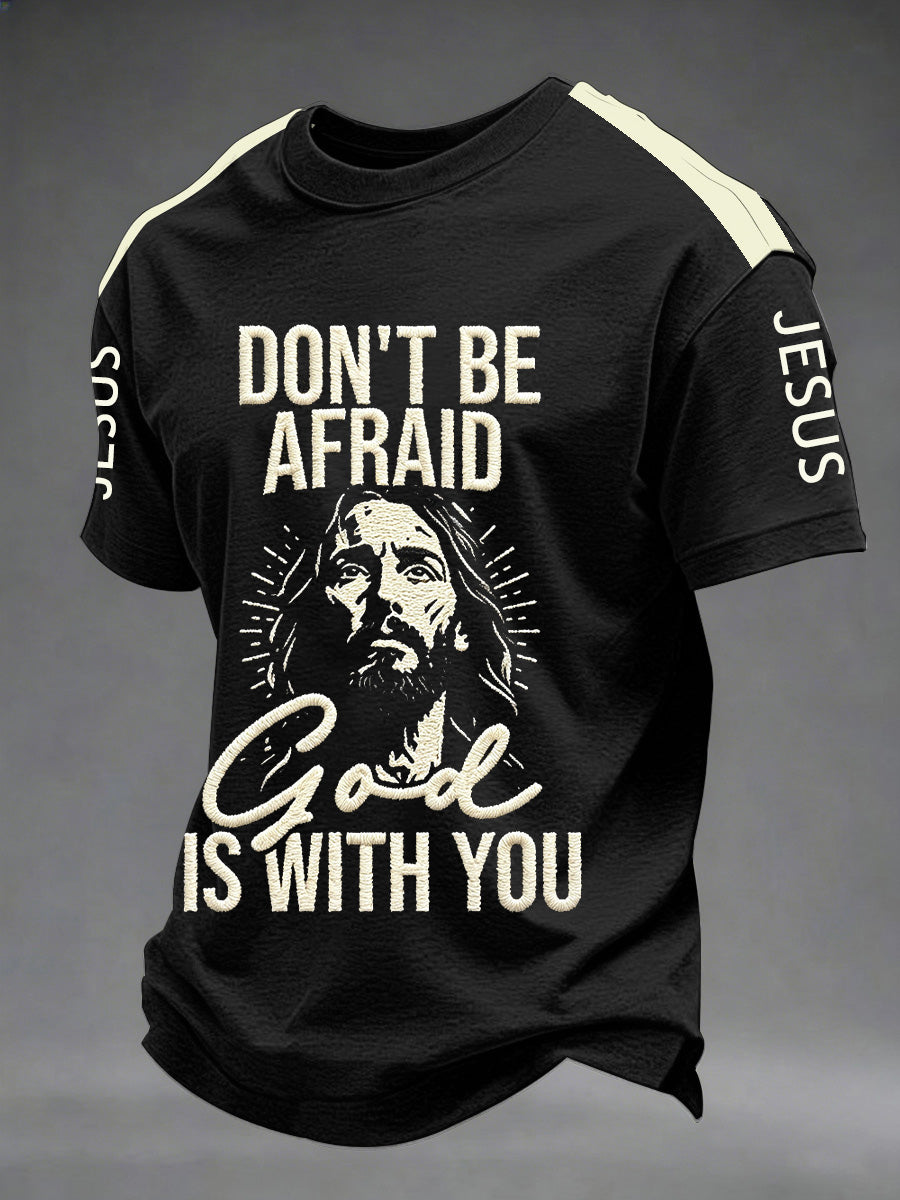 Herren T-Shirt mit christlichem Kreuz-Aufdruck