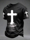 Herren-T-Shirt mit Glaubens-Print, lässig